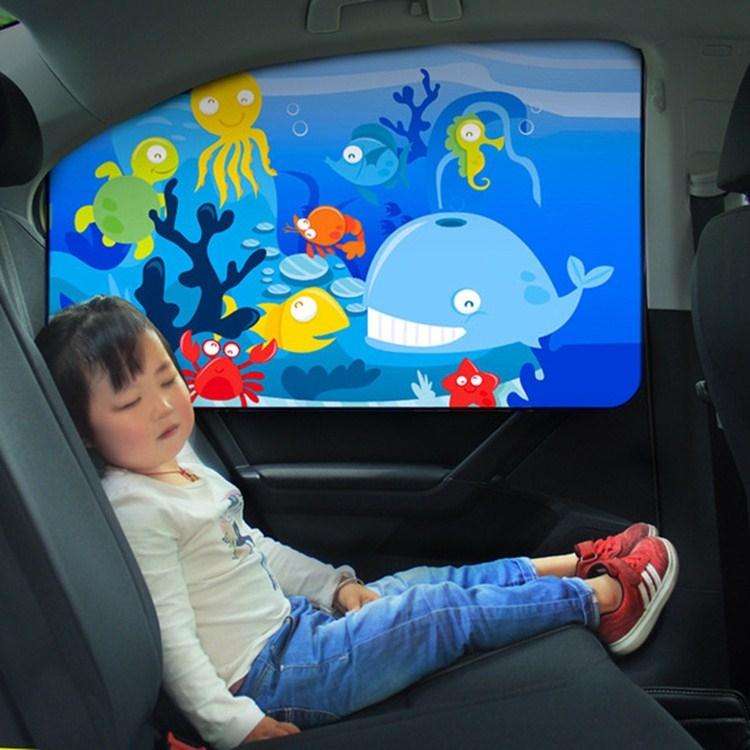 Car Cartoon Magnetic Sunshade Sunscreen Telescopic Collapsible Sunshield, Size:Rear Square(Rabbit)