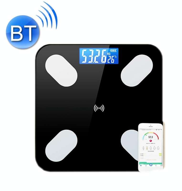 Smart Bluetooth Weight Scale Home Body Fat Measurement Health Scale Charge Model(Black True Class)