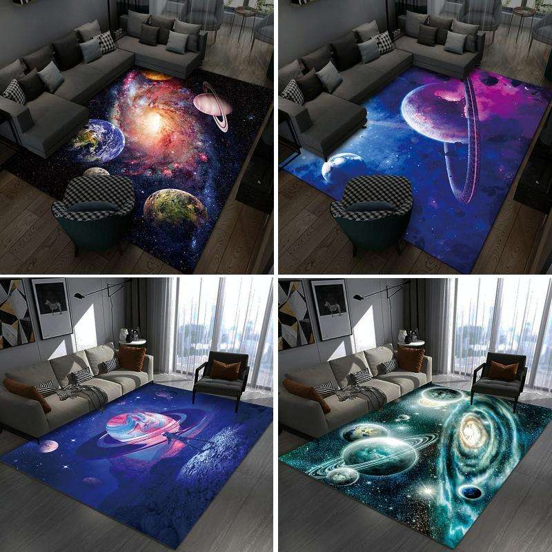 3D Visual Cartoon Cosmic Planet Living Room Carpet, Size: 50x80cm(Cosmic Planet 5)