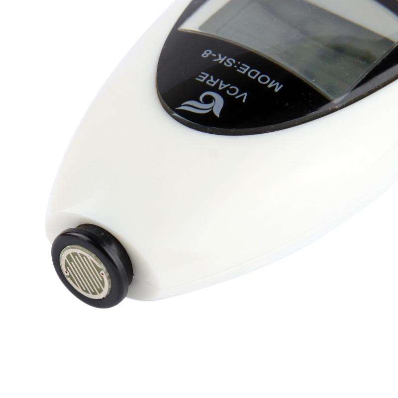 Mini Portable LCD Digital Moisture Skin Care Tester Moisture Oil Content Analyzer(White)