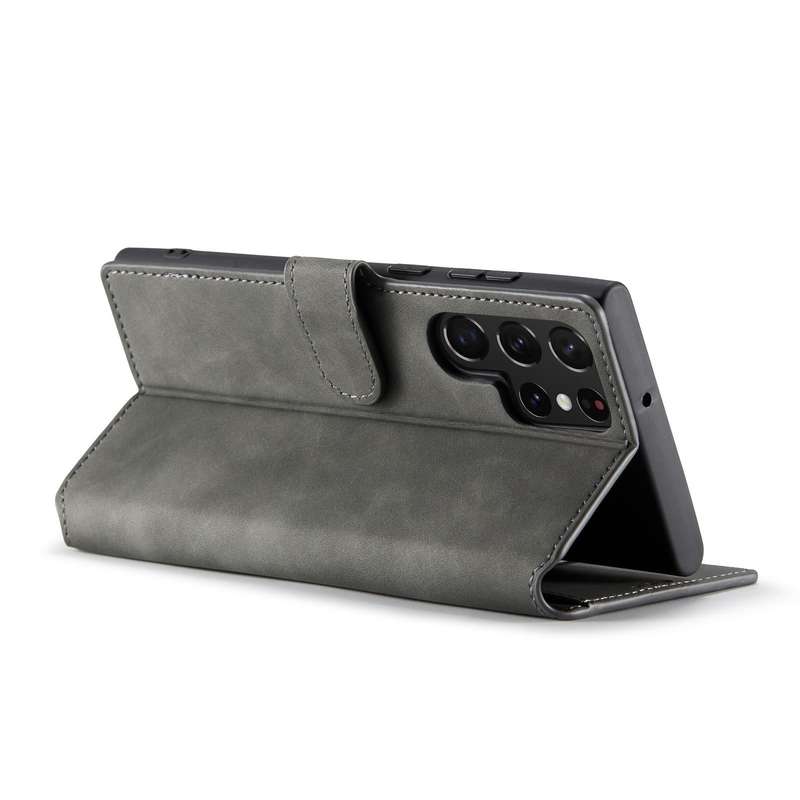 For Samsung Galaxy S22 Ultra DG.MING Retro Oil Side Horizontal Flip Leather Case with Holder & Ca...