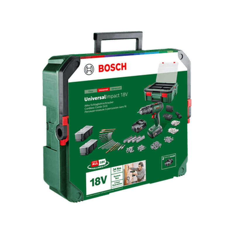Bosch Green UniversalImpact Cordless Drill 18V With SystemBox