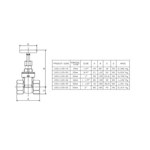 Cobra Gate Valve FxF SANS 20mm