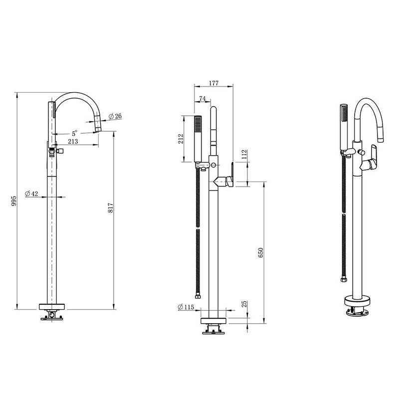 Cobra Seine Freestanding Bath Mixer