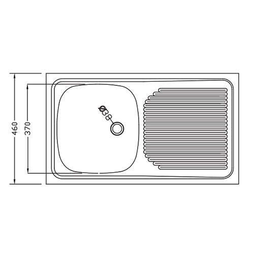 Franke Trendline 711 Single Bowl Overmount Sink 800 x 460mm - Stainless Steel