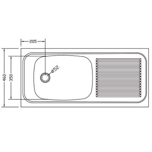 Franke Trendline 711 Single Bowl Overmount Sink 1000 x 460mm - Stainless Steel
