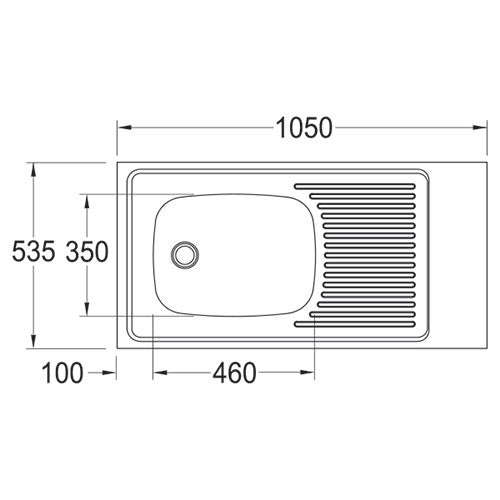 Franke Trendline 711 Single Bowl Overmount Sink 1050 x 535mm - Stainless Steel