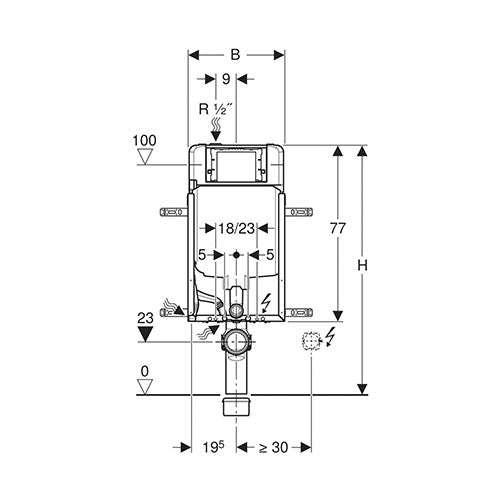 Geberit Kombifix Sigma Concealed Cistern 80mm