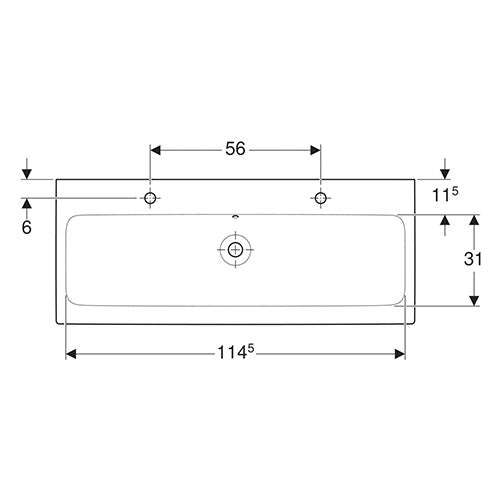 Geberit iCon Wall-Hung Basin 1200mm with Tap Holes