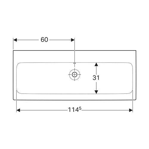 Geberit iCon Wall-Hung Basin 1200mm without Tap Hole