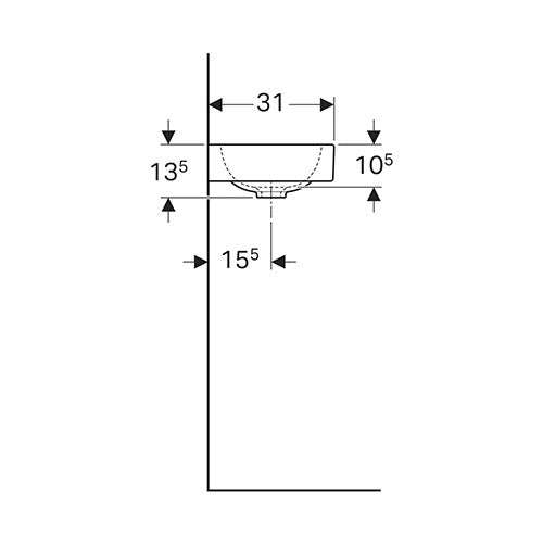 Geberit iCon Wall-Hung Basin with Shelf Surface