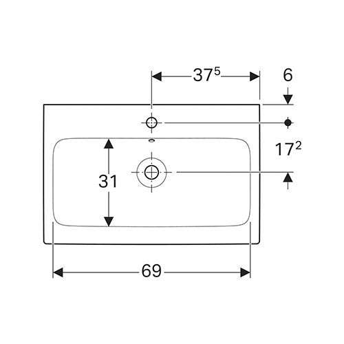 Geberit iCon Wall-Hung Basin 750mm