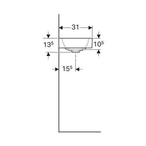 Geberit iCon Wall-Hung Basin with Shelf Surface