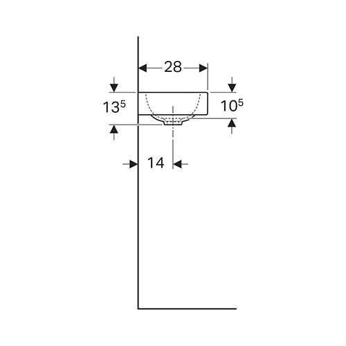 Geberit iCon Wall-Hung Basin with Tap Hole