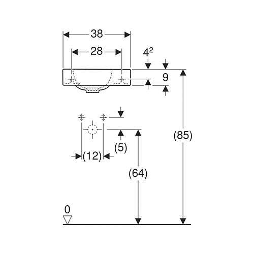 Geberit iCon Wall-Hung Basin with Tap Hole