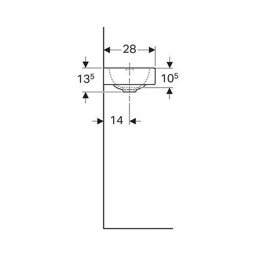 Geberit iCon Wall-Hung Basin with Tap Hole