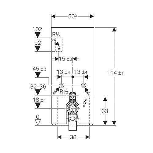 Geberit Monolith Plus for Floor-Standing Toilet 1140mm - Lava