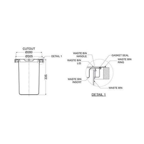 Franke Stainless Steel Inset Waste Bin