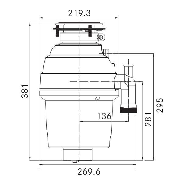 Franke Model FP Food Waste Disposer - Stainless Steel