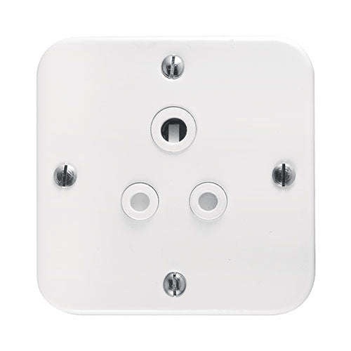 Crabtree Industrial Single 6A RSA Unswitched Socket 3 x 3 - in Surface Box