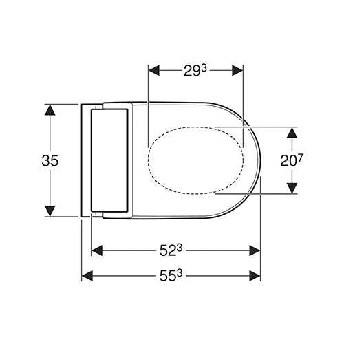 Geberit AquaClean Tuma Comfort Wall-Hung Toilet - Stainless Steel
