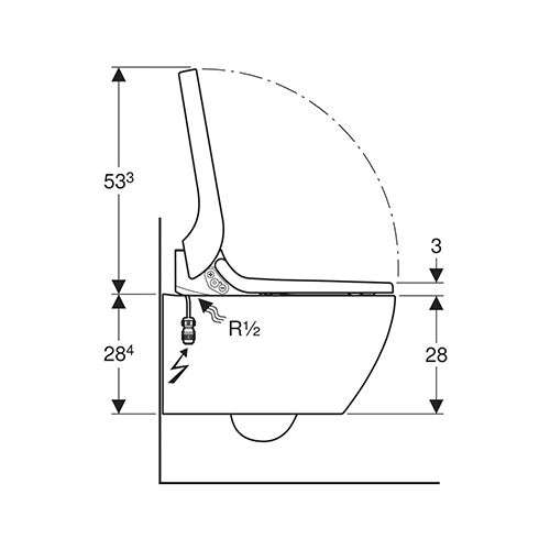 Geberit AquaClean Tuma Comfort Wall-Hung Toilet - Stainless Steel