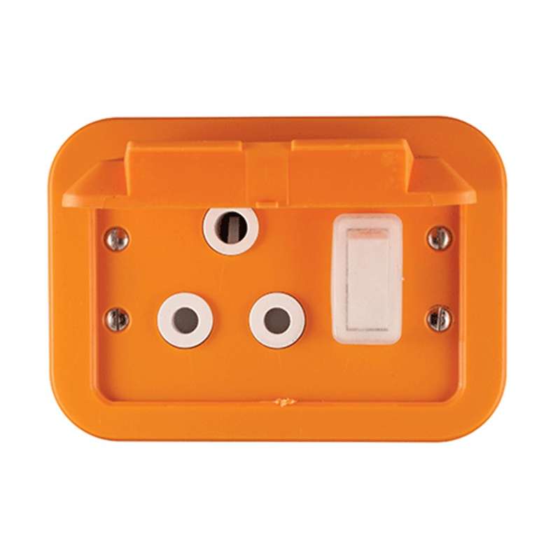 Crabtree Industrial Single RSA Weatherproof Socket 2 x 4 - Plastic Surface Box