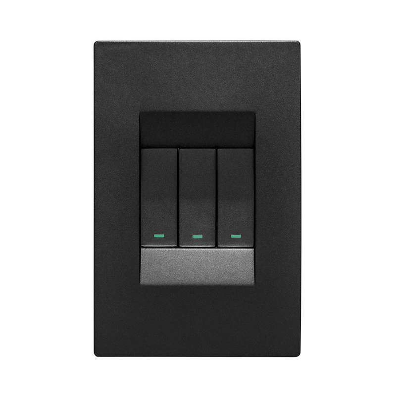Crabtree Topaz 3 Lever Light Switch 4 x 2 - Graphite
