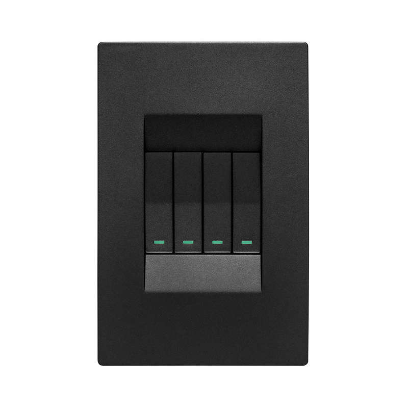 Crabtree Topaz 4 Lever Light Switch 4 x 2 - Graphite