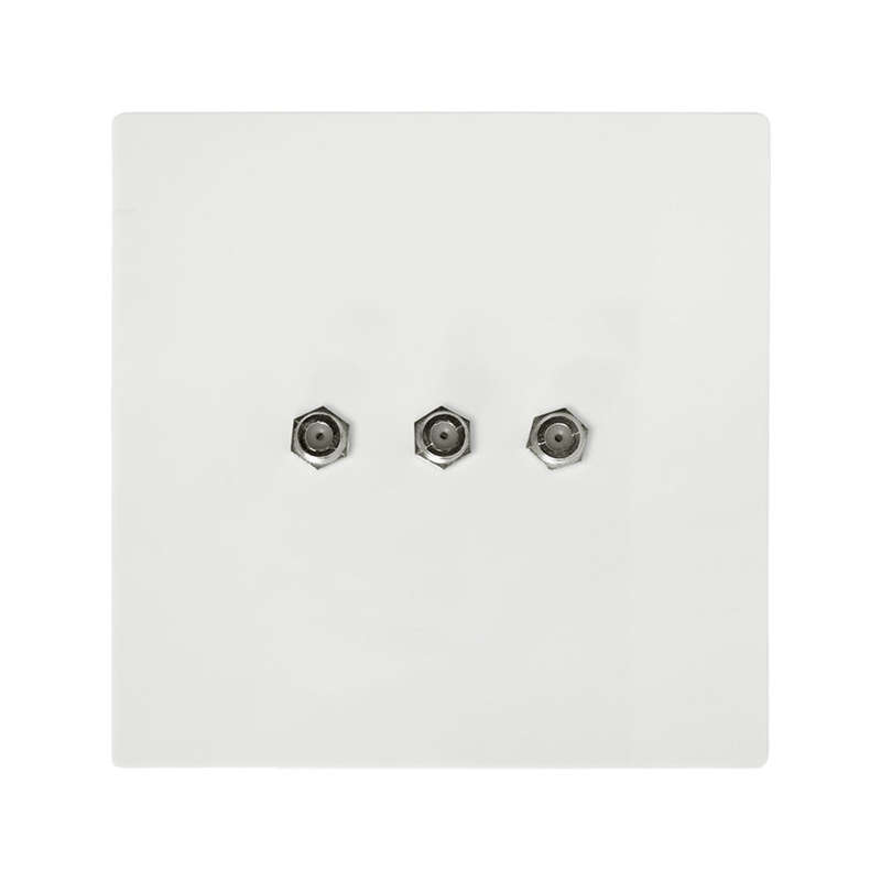 Crabtree Topaz Triple Satellite Socket 4 x 4 - White
