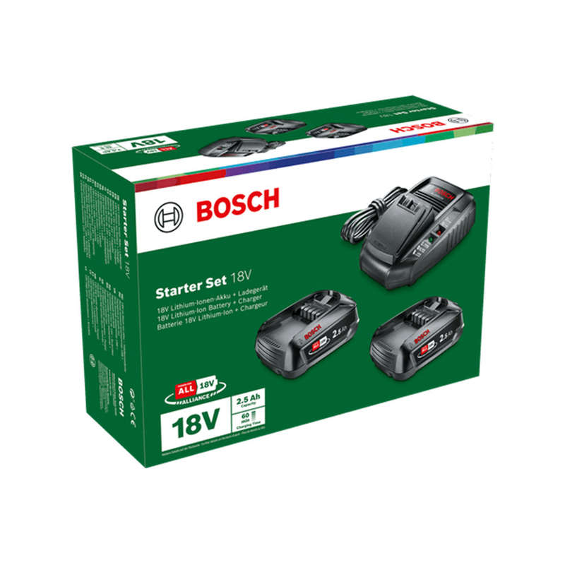 Bosch Green Charger and Batteries Starter Kit 2x 2.5Ah with AL 1830 CV