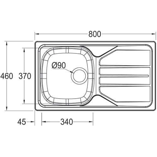 Franke Nouveau NVN 611 Single Bowl Inset Sink - Stainless Steel