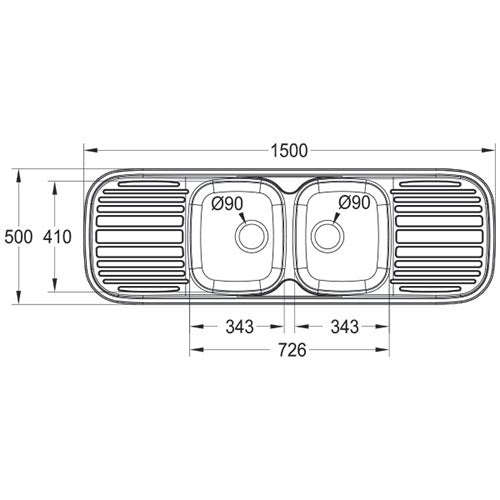 Franke Quinline QLX 622 Double Bowl Inset Sink - Stainless Steel