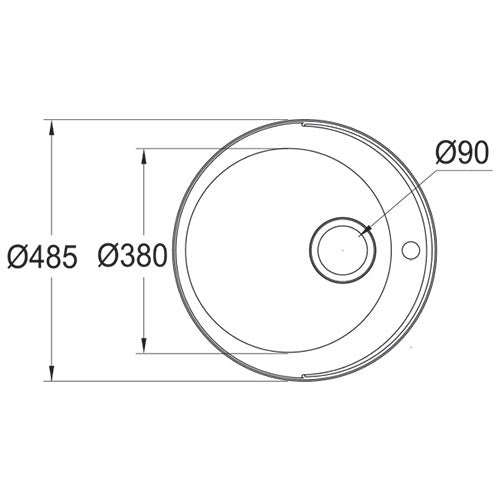 Franke Rondo RDX 610-48 Single Inset Prep Bowl - Stainless Steel