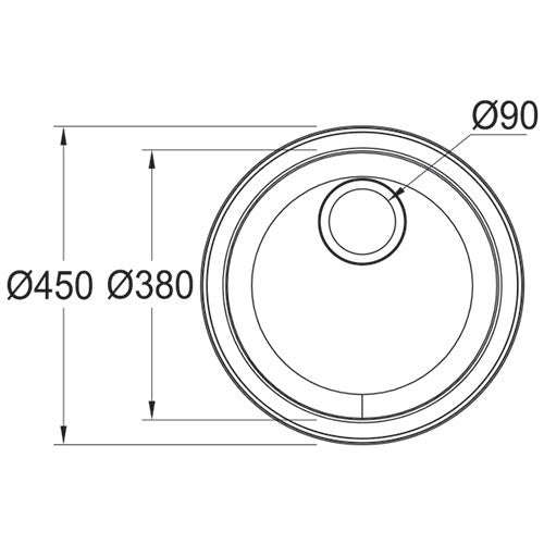 Franke Rondo RDX610-45 Stainless Steel Inset Prep Bowl 450mm