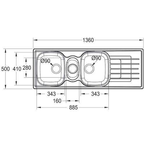 Franke Cascade CDX 671 Double Bowl Inset Sink - Stainless Steel