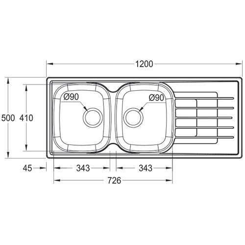 Franke Cascade CDX 621-120 Double Bowl Inset Sink - Stainless Steel
