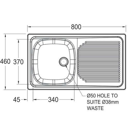Franke Projectline PLN 611 Single Bowl Inset Sink - Stainless Steel
