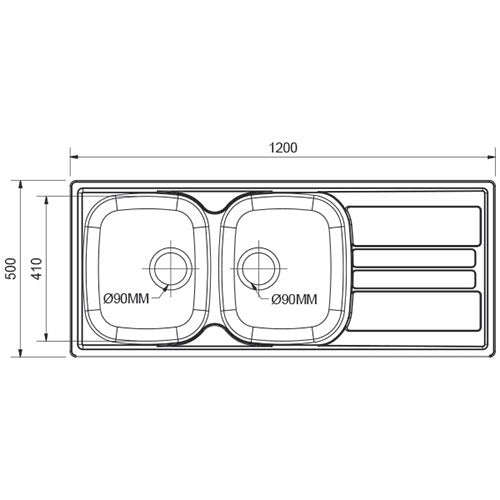 Franke Genesis GSX 621-120 Double Bowl Inset Sink - Stainless Steel