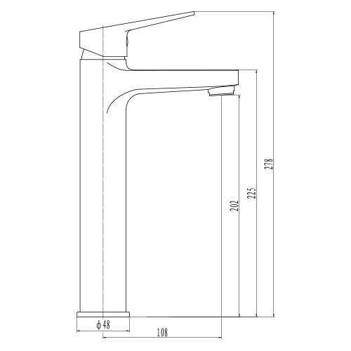 Franke Aspera High Rise Basin Mixer - Matt Black