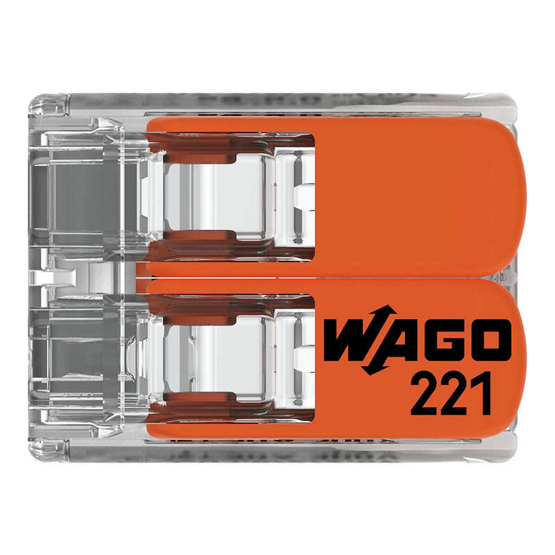 Wago 221 Lever Type 2 Way Splicing Connector 0.5 - 6mm² - Orange
