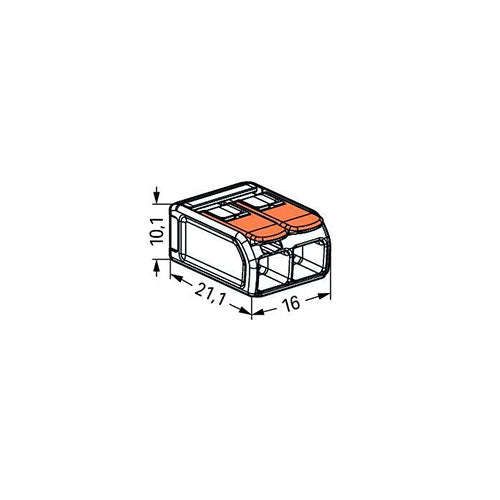 Wago 221 Lever Type 2 Way Splicing Connector 0.5 - 6mm² - Orange