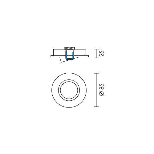Spazio 2217 Edge Round Tilt Downlight- Aluminium