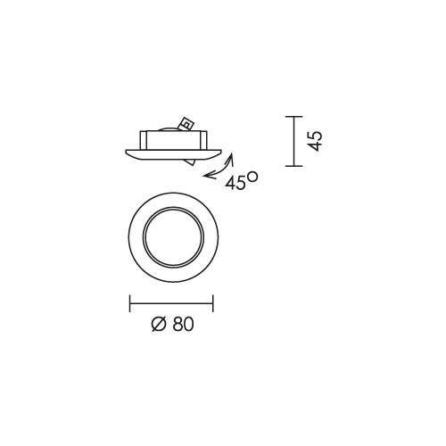 Spazio 2249 Aluminium Downlight - Matt Chrome