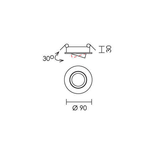 Spazio 2267 Downlight - Matt Chrome