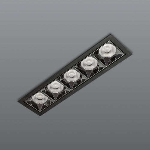 Spazio Kler 5 Light Recessed LED 20W 2200lm Downlight - Black