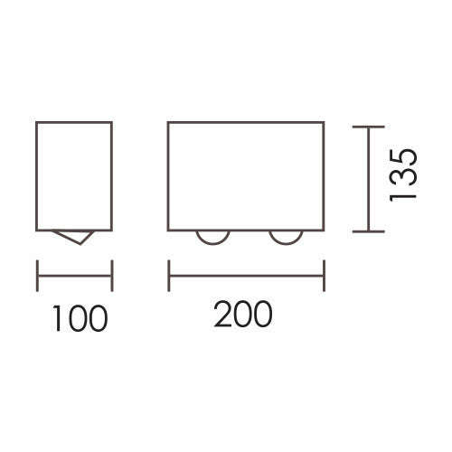 Spazio Lone Rectangular Tiltable Downlight - White/black insert