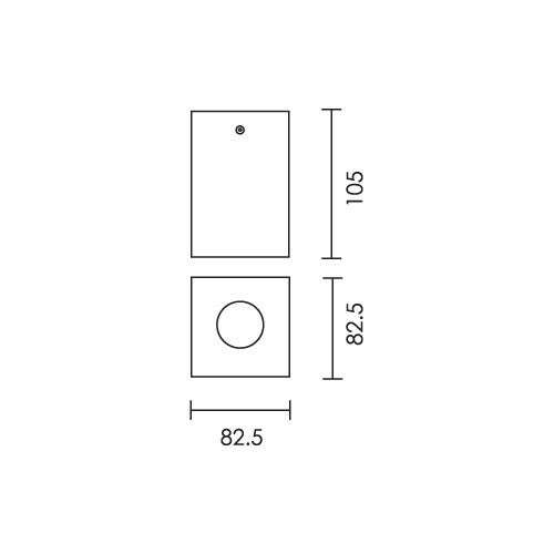 Spazio Solo Square Downlight - Matt Silver