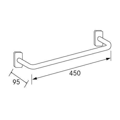 Franke CNTX450 Straight Grab Bar - Polished Stainless Steel