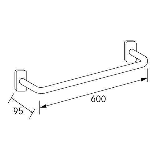 Franke CNTX600 Straight Grab Bar - Polished Stainless Steel